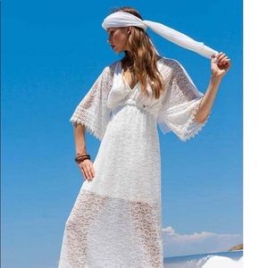 White lace boho maxi dress ***beautiful***